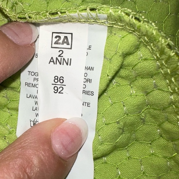 Microbe Italian Brand Girls Sleeveless Ruched Waist Green Sequin Dress - Picture 7 of 9